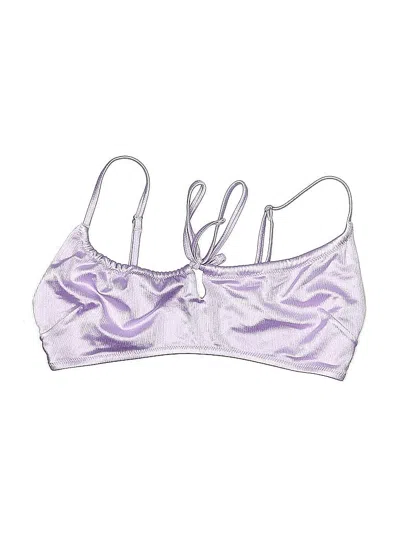Pre-owned H&m Swimsuit Top Purple Metallic Pattern Swimwear