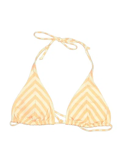 Pre-owned H&m Swimsuit Top Yellow Chevron/herringbone Pattern Swimwear