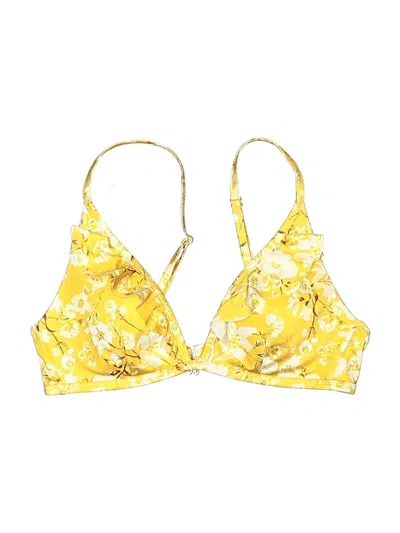Pre-owned H&m Swimsuit Top Yellow Floral Pattern Swimwear