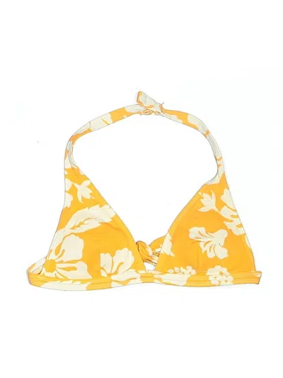 Pre-owned H&m Swimsuit Top Yellow Floral Pattern Swimwear