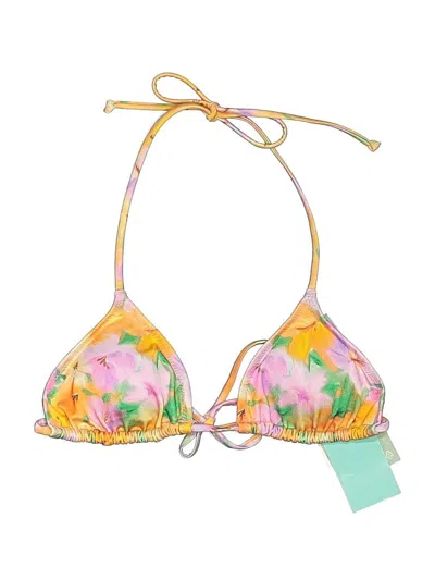 H&m Swimsuit Top Yellow Floral Pattern Swimwear