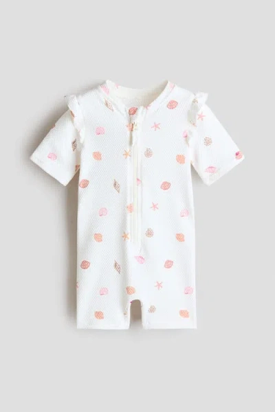 H&m Babies'  Swimsuit Upf 50 In White