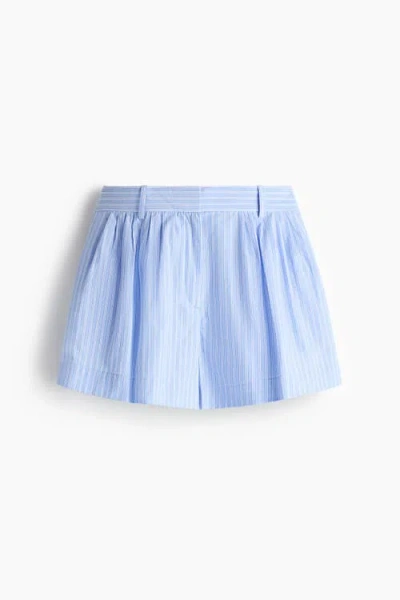 H&m Tailored Cotton Shorts In Blue