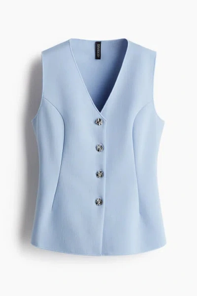H&m Tailored Jersey Waistcoat In Blue