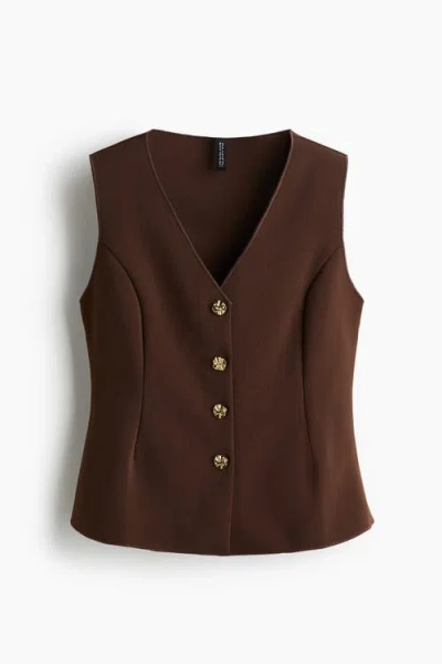 H&m Tailored Jersey Waistcoat In Brown