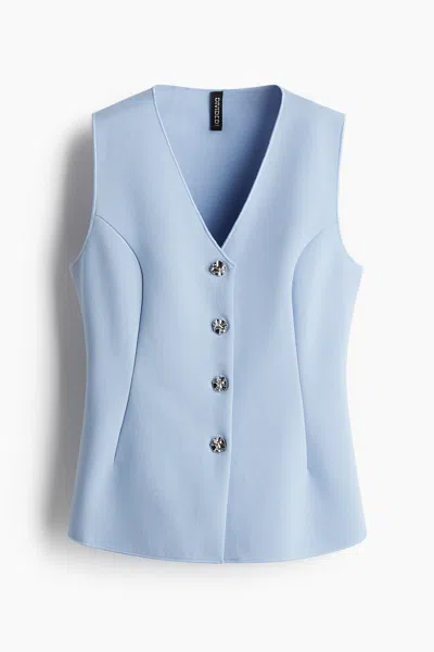 H&m Tailored Jersey Waistcoat In Blue