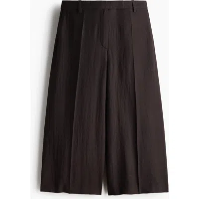 H&m Tailored Linen-blend Culottes In Brown