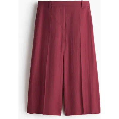 H&m Tailored Linen-blend Culottes In Purple
