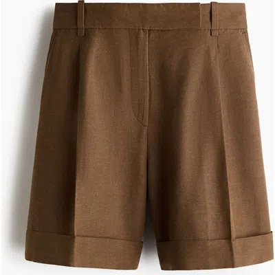 H&m Tailored Linen-blend Shorts In Multi