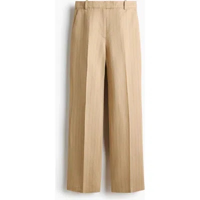 H&m Tailored Linen-blend Trousers In Neutral