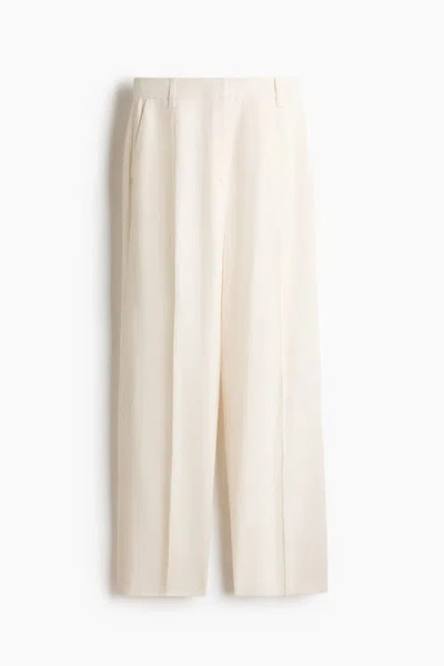 H&m Tailored Linen-blend Trousers In Neutral