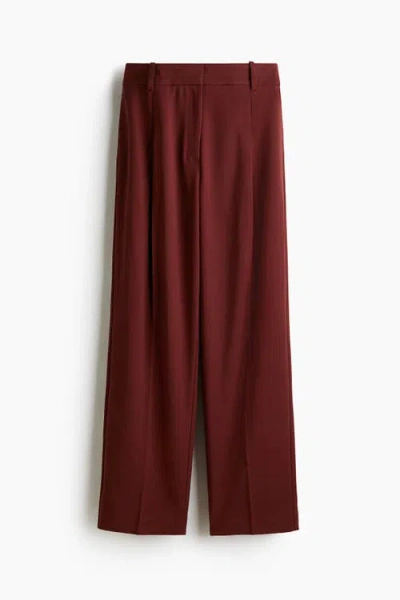 H&m Tailored Trousers In Burgundy