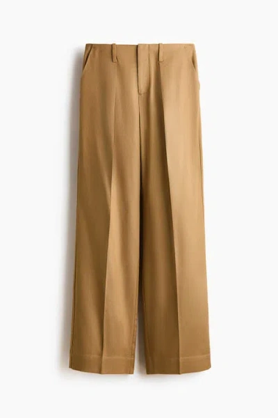 H&m Tailored Trousers In Brown