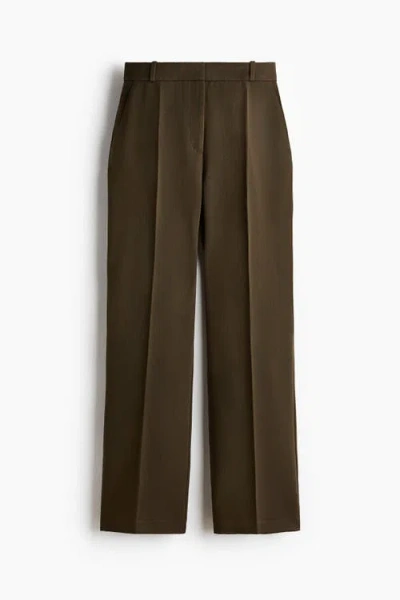 H&m Tailored Twill Trousers In Green