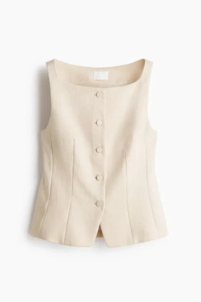 H&m Tailored Waistcoat In Neutral