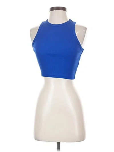 Pre-owned H&m Tank Top Blue Halter Neckline Tops