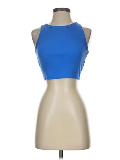 Pre-owned H&m Tank Top Blue Halter Neckline Tops