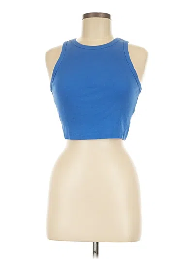 Pre-owned H&m Tank Top Blue Halter Neckline Tops