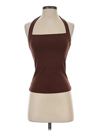 Pre-owned H&m Tank Top Brown Halter Neckline Tops