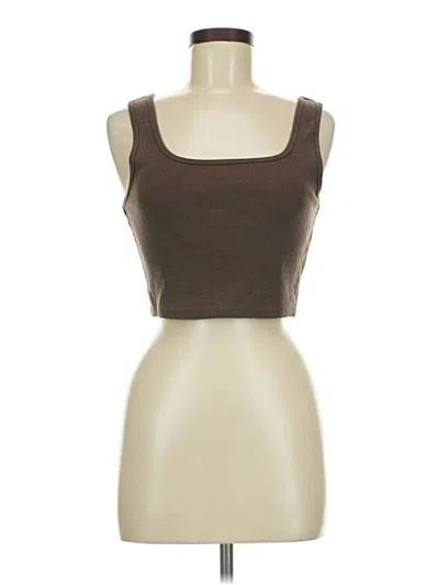 Pre-owned H&m Tank Top Brown Strapless Neckline Tops