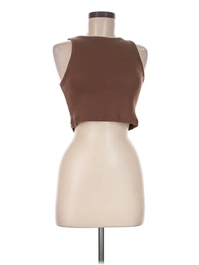 Pre-owned H&m Tank Top Brown Strapless Neckline Tops