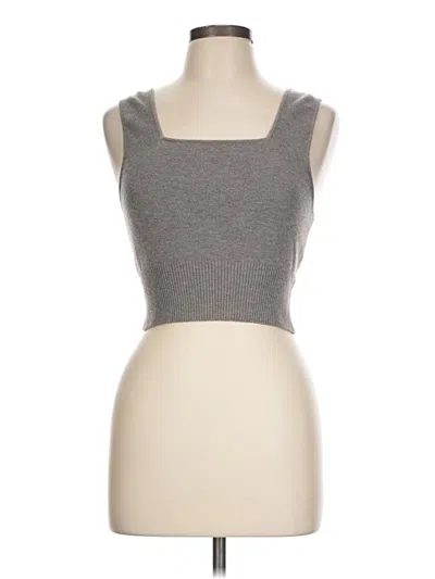 Pre-owned H&m Tank Top Gray Strapless Neckline Tops