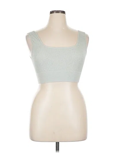 Pre-owned H&m Tank Top Green Strapless Neckline Tops