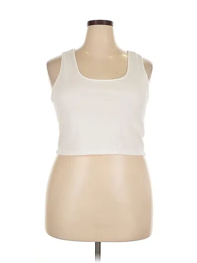 Pre-owned H&m Tank Top Ivory Strapless Neckline Tops In White