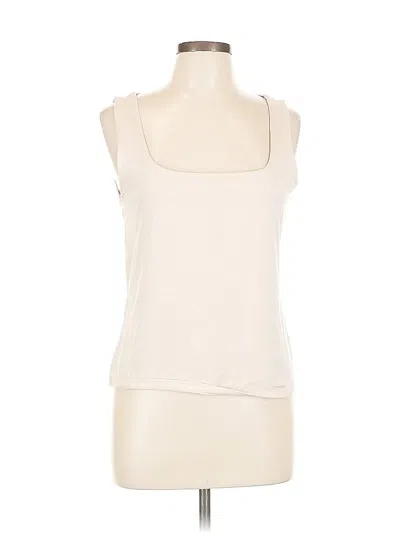 Pre-owned H&m Tank Top Ivory Strapless Neckline Tops In White
