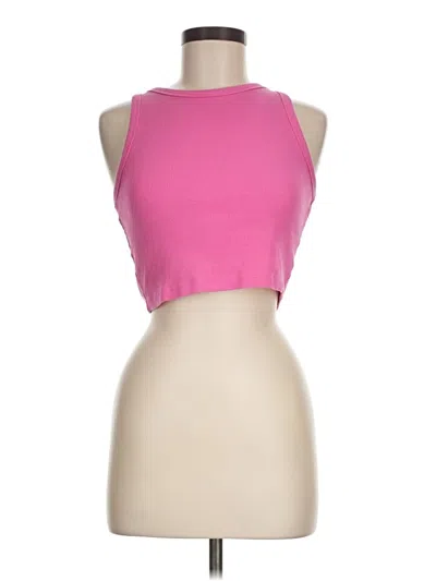 Pre-owned H&m Tank Top Pink Halter Neckline Tops