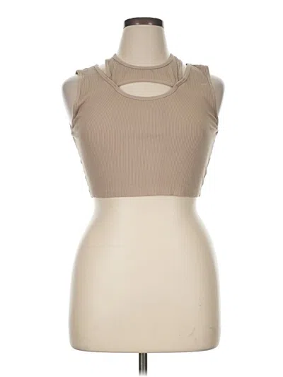 Pre-owned H&m Tank Top Tan Halter Neckline Tops