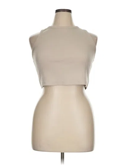 Pre-owned H&m Tank Top Tan Halter Neckline Tops In Brown