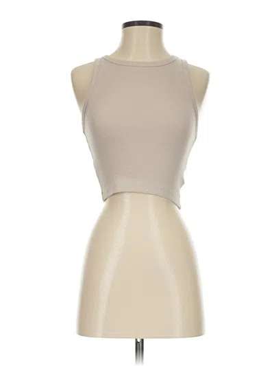 H&m Tank Top Tan Halter Neckline Tops In Brown