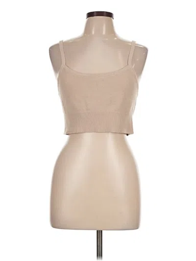 Pre-owned H&m Tank Top Tan Strapless Neckline Tops