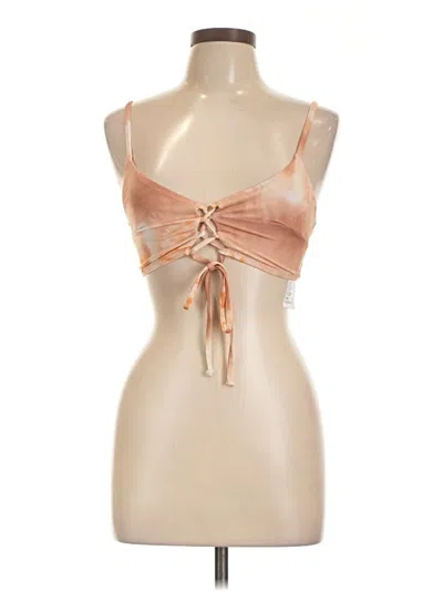 Pre-owned H&m Tank Top Tan Strapless Neckline Tops