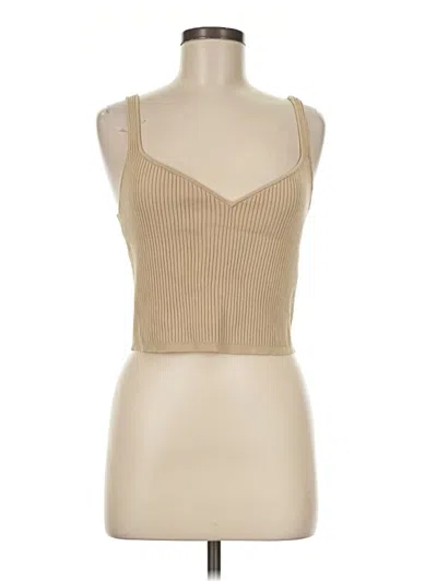 Pre-owned H&m Tank Top Tan Strapless Neckline Tops