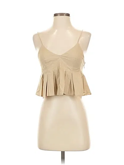 Pre-owned H&m Tank Top Tan Strapless Neckline Tops In Brown