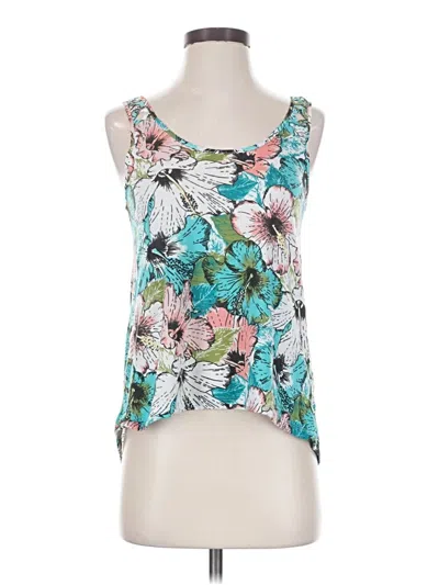 Pre-owned H&m Tank Top Teal Strapless Neckline Tops