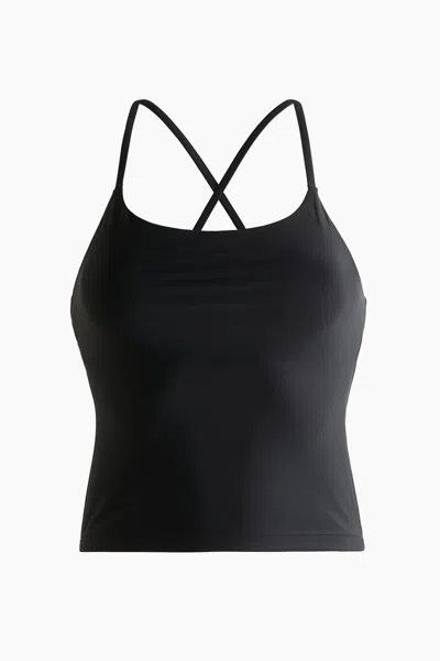 H&m Tankini Shelf-bra Top With Lycra Xtra Life In Black