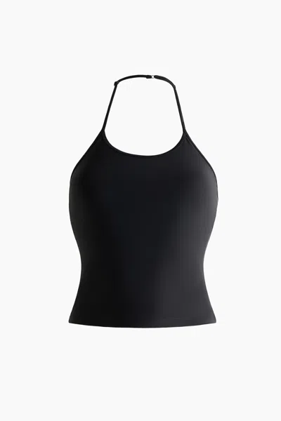 H&m Tankini Shelf-bra Top With Lycra Xtra Life In Black