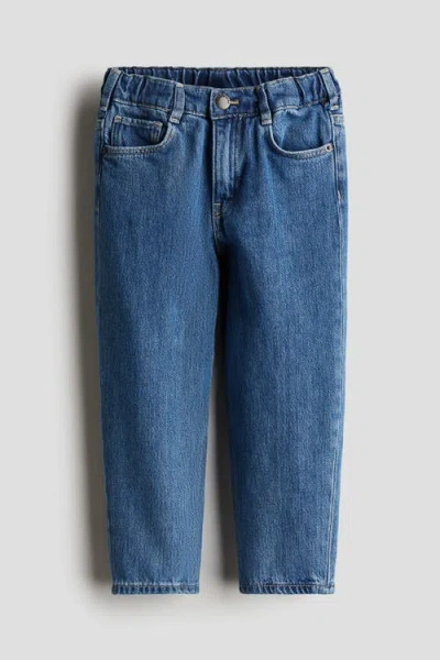 H&m Kids'  Tapered Cotton-blend Jeans In Blue