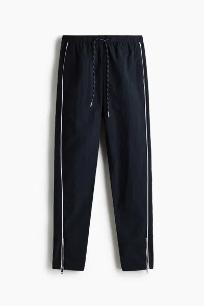 H&m Tapered Track Pants In Navy Blue