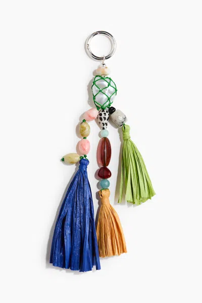 H&m Tasseled Bag Charm In Blue/bright Green