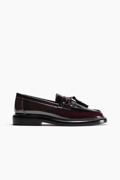 H&m Tasseled Loafers In Burgundy