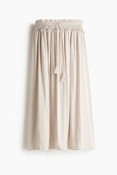 H&m Tasseled Maxi Skirt In White