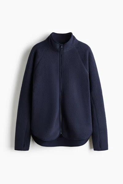 H&m Teddy Fleece Activewear Jacket In Yellow