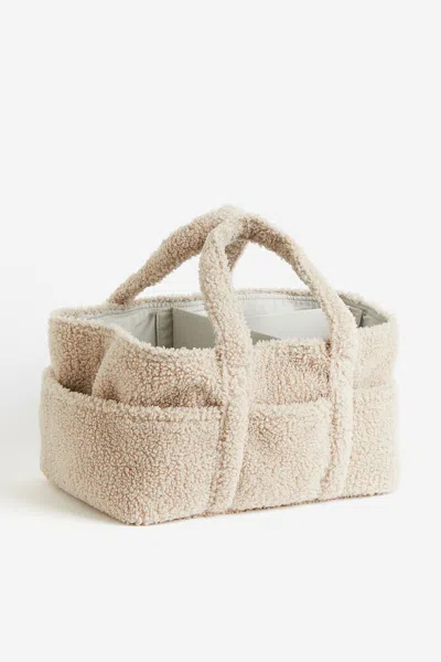 H&m Babies' Teddy Fleece Changing Bag In Neutral
