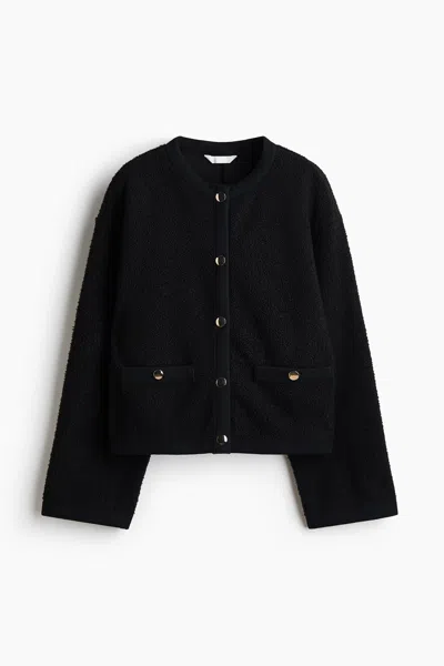 H&m Teddy Fleece Jacket In Black