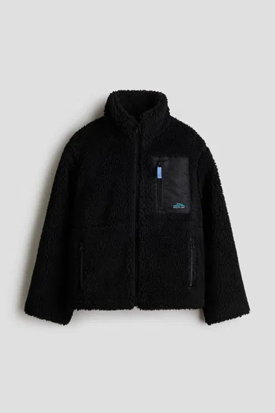 H&m Kids' Teddy Fleece Jacket In Black