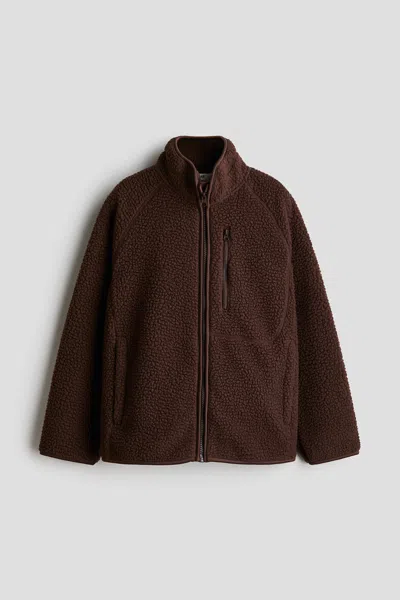 H&m Kids' Teddy Fleece Jacket In Brown